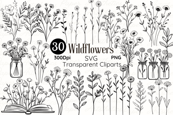 Download Minimal Wildflower Doodle SVG Hand-drawn - Wildflower Collection