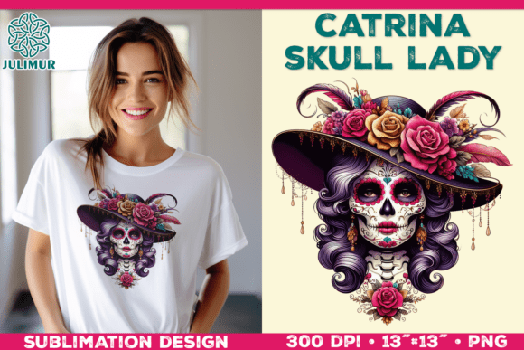 Download Elegant Catrina Skull Lady Portrait - Premium Resources