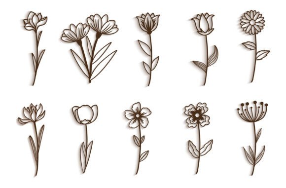 Download Set of Wildflowers SVG Gift for Her - Wildflower Collection