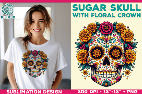 Download Cute Sugar Skull Sublimation Design - Premium Resources