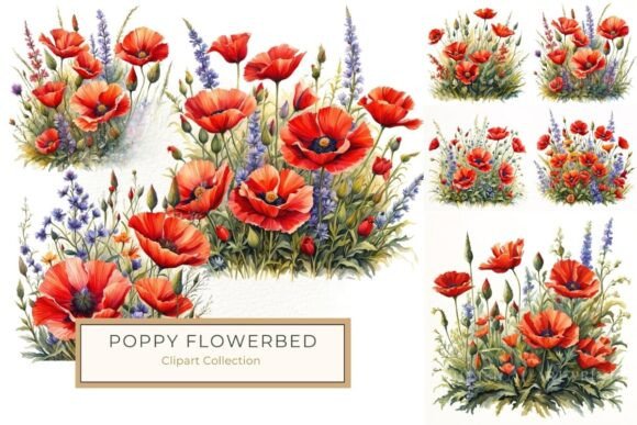 Download Watercolor Red Poppy and Wildflowers PNG - Red poppy Collection