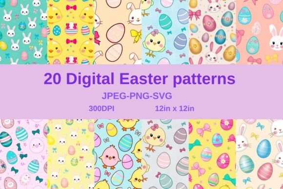Download 20 Digital Easter Patterns - Premium Bundle