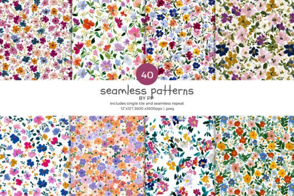 Download Seamless Wildflower Pattern Bundle - Wildflower Collection