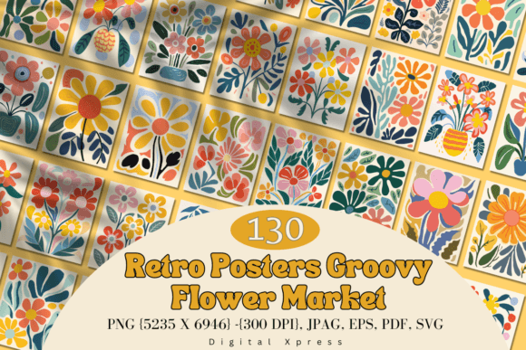 Download Retro Posters Groovy Flower Market - Retro Collection
