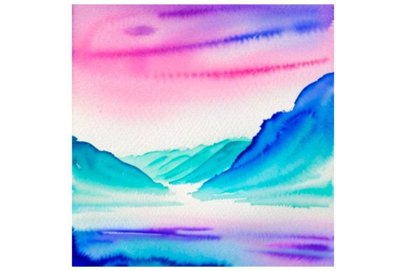 Download Watercolor Painting Mountain Landscape - Watercolor painting Collection
