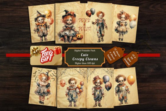Download Printable Cute Creepy Clowns Digitals 63 - Digitals Collection