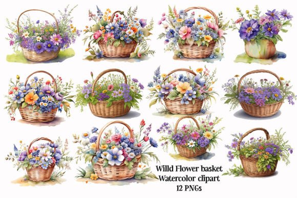 Download Watercolor Wildflower Clipart PNG - Wildflower Collection