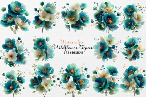Download Watercolor Wildflower Clipart - Wildflower Collection