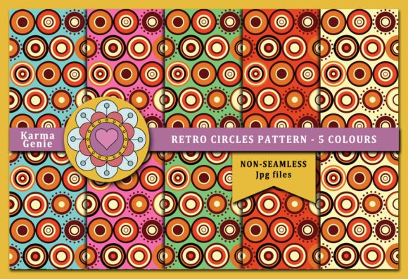 Download Retro Circles Pattern - 5 Colours - Retro Collection